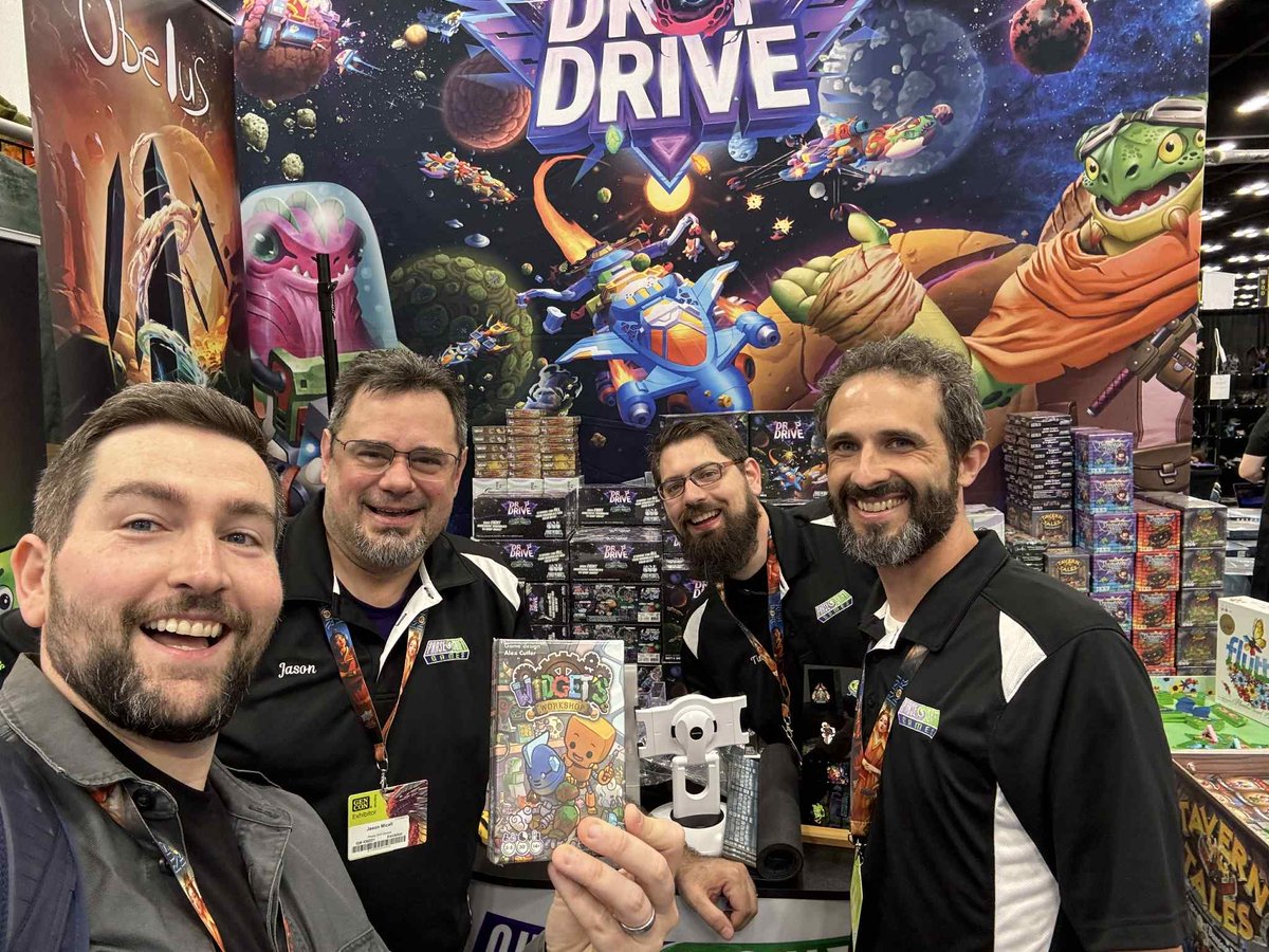 Day 1 of #GenCon2025 is in the books! The new booth performed great, met up with some old friends from outer space, and played many great games, both old and new! 

 #boardgames #cardgames #tabletopgames #gamenight