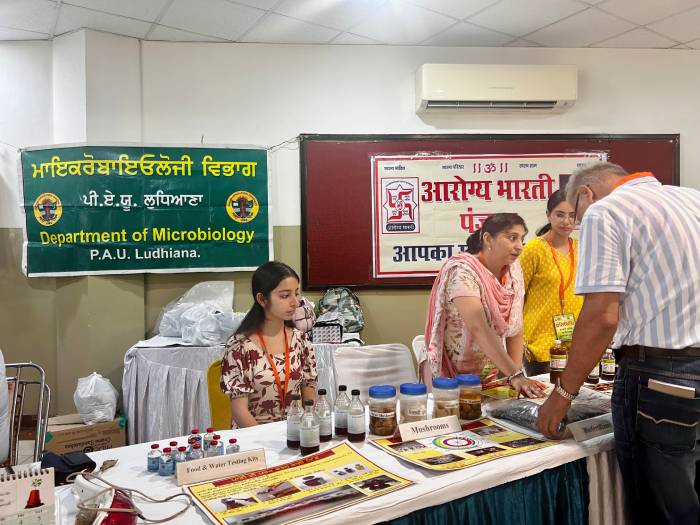 The Department of Microbiology, Punjab Agricultural University (PAU), showcased an exhibition on bioenzyme, biofertilizers, water testing kits and mushroom cultivation in a Herbal Garden Teacher Workshop, organised at Guru Nanak Dev Bhawan, Ludhiana, recently.