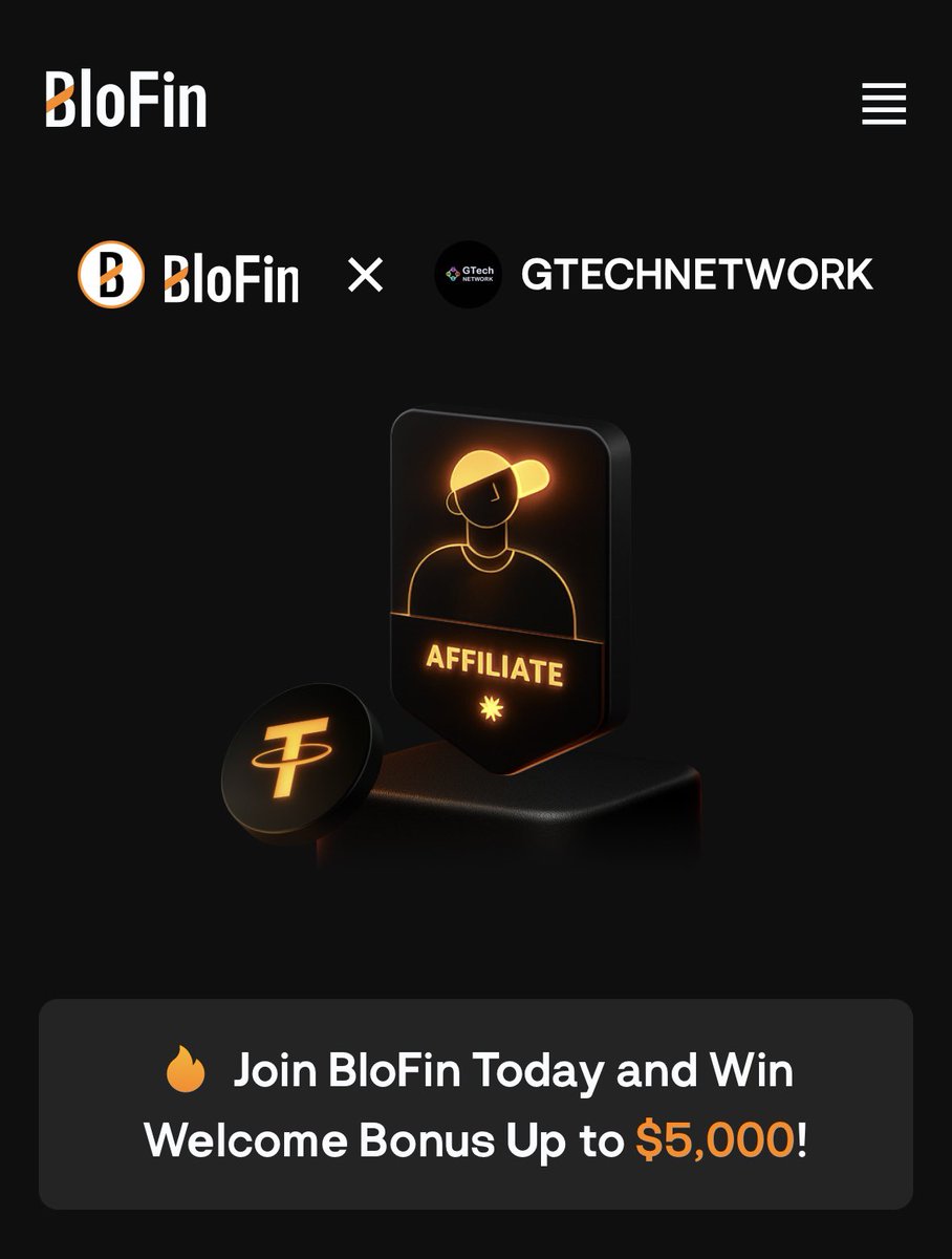 Official Announcement from BloFin Exchange📣 
The BloFin x GTECHNETWORK event is live! 🎉 
partner.blofin.com/d/GTechNetwork
Event Details:

- Duration: July 28th 10:00 - August 7th 20:00 (UTC)
- Bonuses:
    - $100 Net Deposit: Get a $15 Future Trading Bonus
    - $500 Net Deposit: Get a