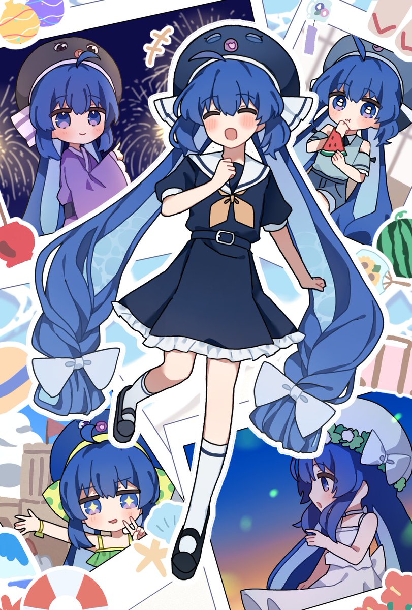 8月になりました♪🎆🍉 音街ウナ公式カレンダー8月はれのさんのこちら