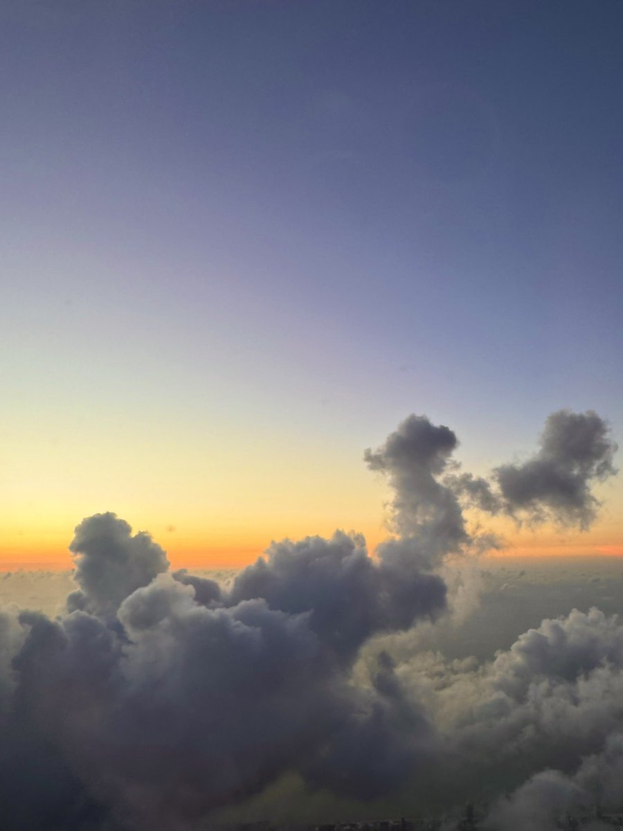 Good morning from above the clouds. Been a long 18 hours of travel but almost to the destination.