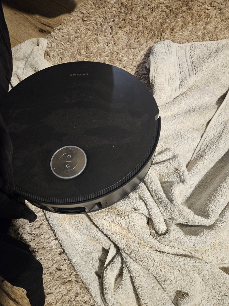 Robo vac ate the dogs towel!