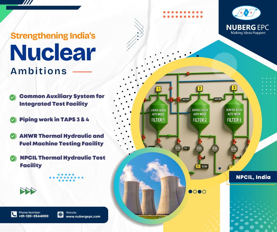 NubergEPC's tweet image. Nuberg EPC supports NPCIL with critical systems for test facilities, piping, and AHWR R&amp;amp;D — driving clean, safe, and sovereign energy through precision engineering.

#NubergEPC #NPCIL #NuclearEngineering #CleanEnergy #MakeInIndia