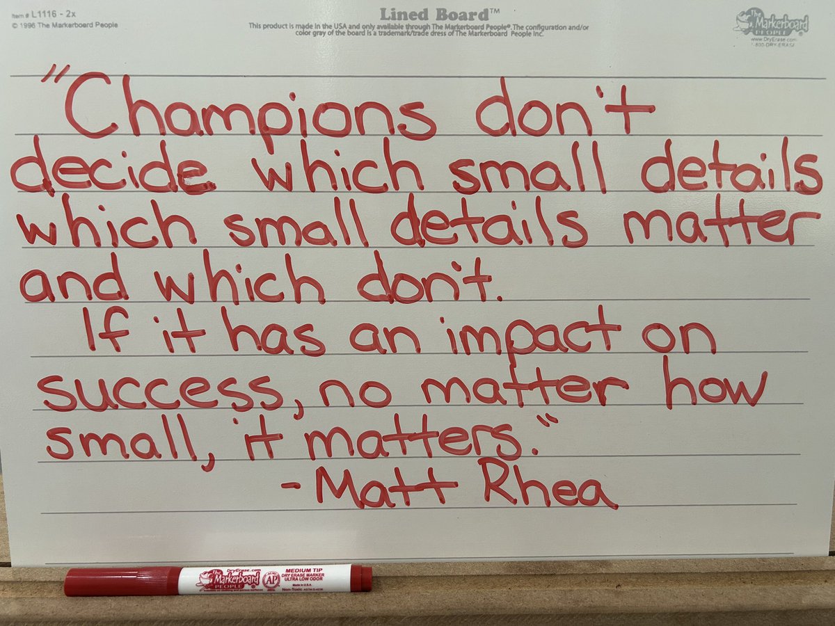 Success isn’t complicated.
It’s just earned in the details nobody else respects.  
Champions aren’t made by big plays.
They’re made by small habits done right - every day.