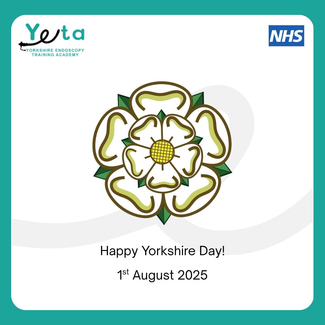 🌼 Happy Yorkshire Day! 🌼

From the dales to diagnostics, we’re proud to be supporting the current and future Endoscopy workforce of Yorkshire 🏥 #Endoscopy #Yorkshire #Training #YETA #NEYETA