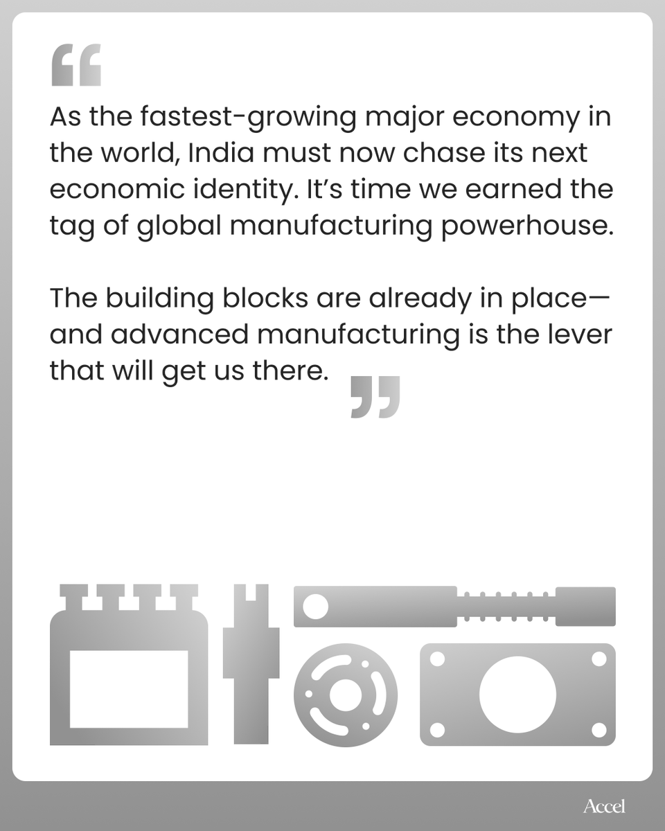 Accel in India (@accel_india) on Twitter photo India’s next leap won’t come from code or capital alone. It will be built in factories, powered by IP, precision, and ambition.
In his latest op-ed for <a href="/moneycontrolcom/">Moneycontrol</a>, <a href="/prashanthp/">Prashanth Prakash</a>, Partner at Accel, outlines why advanced manufacturing is India’s next global edge and how India’s next leap won’t come from code or capital alone. It will be built in factories, powered by IP, precision, and ambition.
In his latest op-ed for <a href="/moneycontrolcom/">Moneycontrol</a>, <a href="/prashanthp/">Prashanth Prakash</a>, Partner at Accel, outlines why advanced manufacturing is India’s next global edge and how