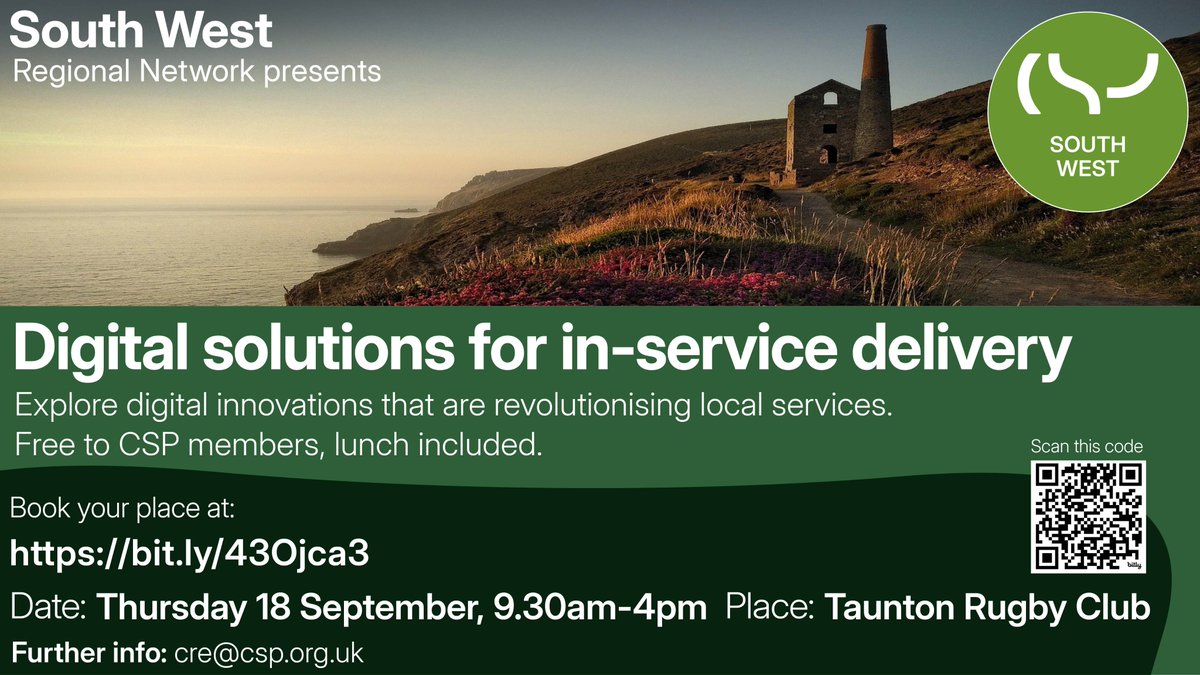 MindyCSP (@cspmindy) on Twitter photo Calling all <a href="/CSPsouthwest/">CSP South West</a> members - get ahead with CPD after the Summer & come along to this free event in Taunton on 18 September on Digital Solutions for Service Delivery. Book Now: CSPSWSep2025.eventbrite.co.uk Calling all <a href="/CSPsouthwest/">CSP South West</a> members - get ahead with CPD after the Summer & come along to this free event in Taunton on 18 September on Digital Solutions for Service Delivery. Book Now: CSPSWSep2025.eventbrite.co.uk