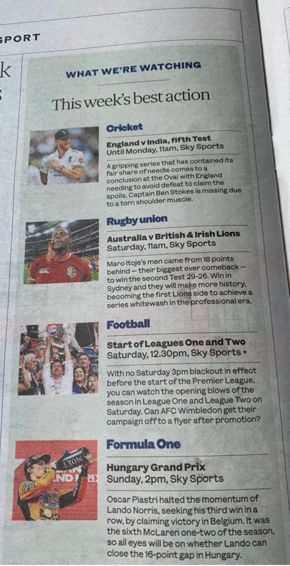 Dave Crowley (@davecrowley) on Twitter photo Many thanks <a href="/theLDNstandard/">The Standard</a> for nicely summarising my forthcoming Lions, Dons and F1 “fix” this “weekend” albeit I need to correct you that the mighty <a href="/AFCWimbledon/">AFC Wimbledon</a> start their next promotion campaign (Ts+Cs apply!) at 8pm BST tonight. #COYD Many thanks <a href="/theLDNstandard/">The Standard</a> for nicely summarising my forthcoming Lions, Dons and F1 “fix” this “weekend” albeit I need to correct you that the mighty <a href="/AFCWimbledon/">AFC Wimbledon</a> start their next promotion campaign (Ts+Cs apply!) at 8pm BST tonight. #COYD