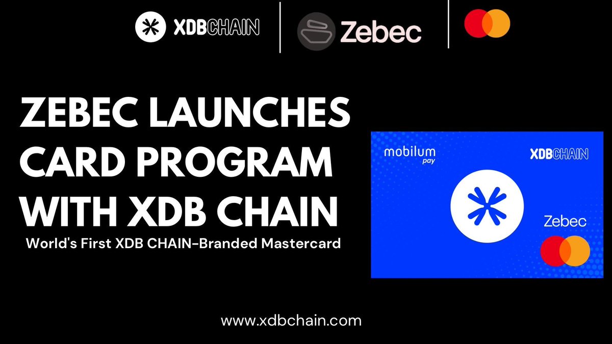XDB CHAIN (@xdbchain) on Twitter photo We’ve just launched the first-ever $XDB-branded Mastercard, a major milestone in driving Real-World Asset (#RWA) adoption, with <a href="/Zebec_HQ/">Zebec Network</a> 🤩
Users can now spend crypto globally, bridging the gap between digital assets and everyday commerce.
This is just the beginning.
Dive into We’ve just launched the first-ever $XDB-branded Mastercard, a major milestone in driving Real-World Asset (#RWA) adoption, with <a href="/Zebec_HQ/">Zebec Network</a> 🤩
Users can now spend crypto globally, bridging the gap between digital assets and everyday commerce.
This is just the beginning.
Dive into