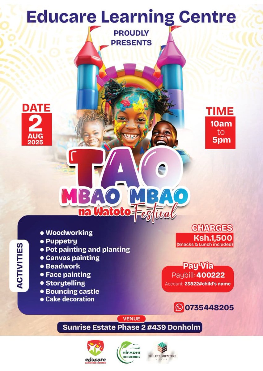 Watu wa Buru, Umo, Doni, Greenspan.... See you tomorrow at Educare Learning Centre-Nairobi as I join the Tao Mbao Mbao crew and <a href="/Brian_Irungu1/">PalletsFurniturePlug</a> for a day of fun. Come!