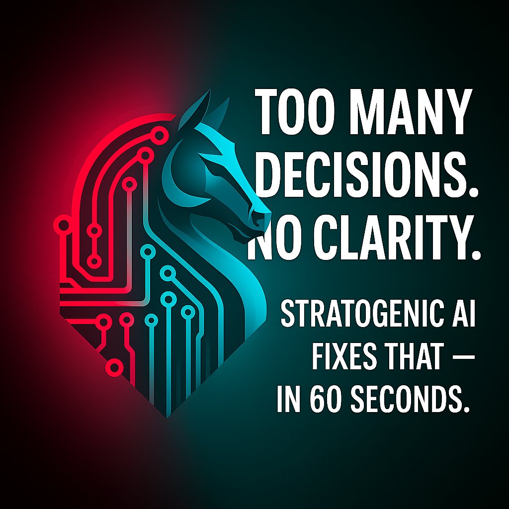 StratogenicAI's tweet photo. Affordable strategy. Real clarity.

I built Stratogenic AI to be the strategy team I couldn’t afford when I started.

⚡ Instant AI Boardroom
📄 Strategy PDF in 60 seconds
📉 From £1999 → Now £39
🎁 Start free: link in bio
#founderlife #startup #ai #strategytools #indiebuilder https://t.co/05UCbO1TyX