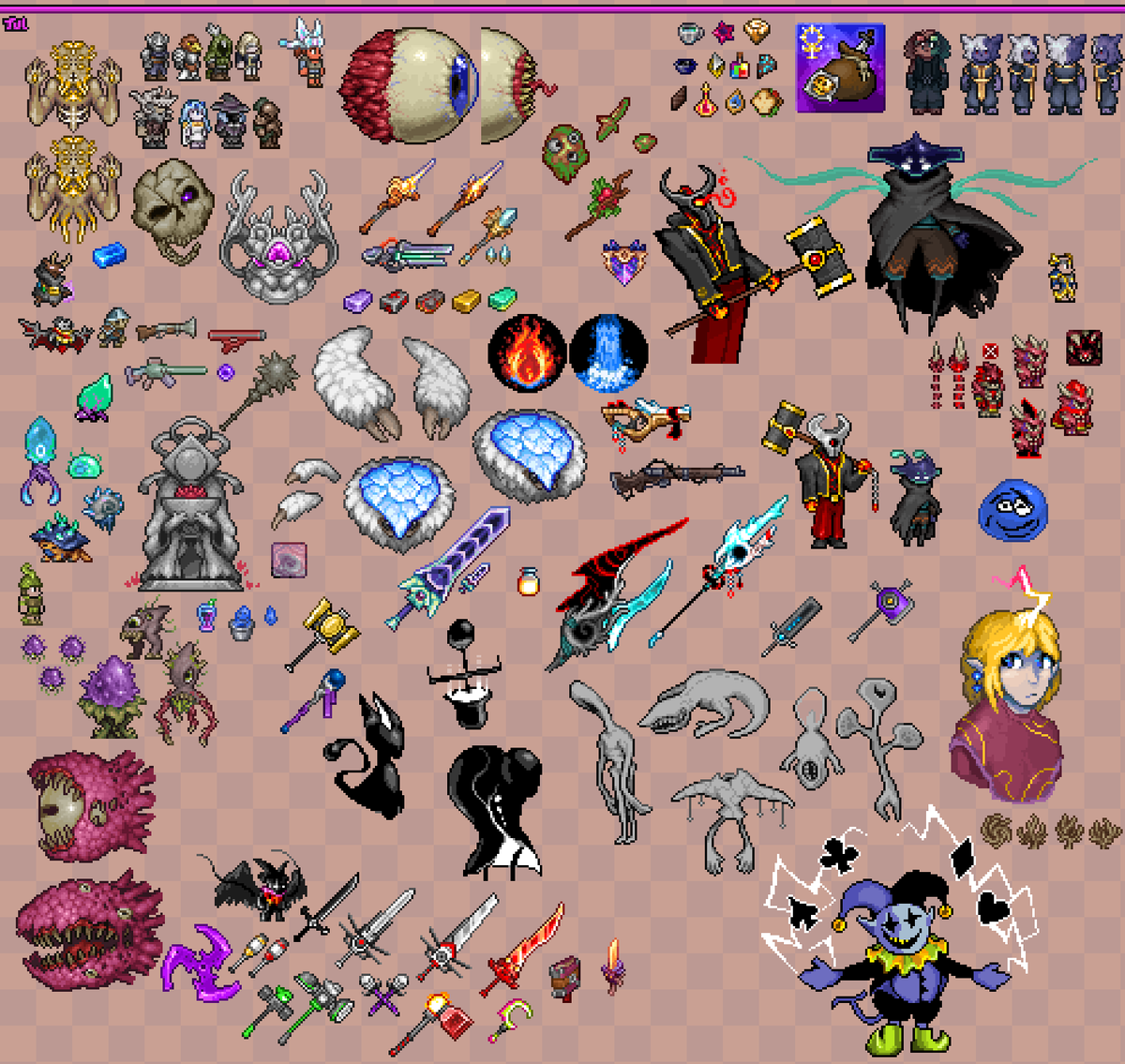 everything this month !!!!! #terraria #pixelart #homestuck #eldenringfanart #deltarune and at least one thing for #calamitymod