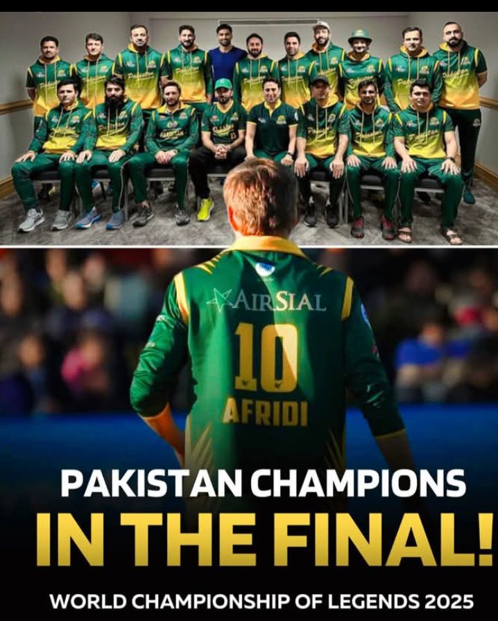 Afridiizmylife's tweet photo. 🚨 HISTORY!
Pakistan 🇵🇰 Champions become the first team ever in cricket to officially qualify for a final 1️⃣ day before the Semi-Final 👀
Yes, it's official now.
#livecricketupdate #WCL2025 #PAKvIND @SAfridiOfficial
#legends https://t.co/zADn7LvT8z
