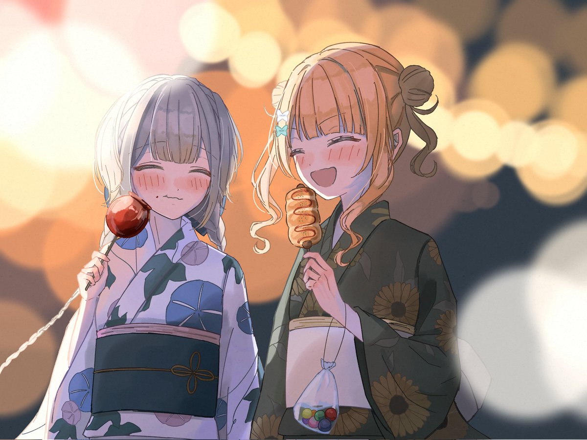 makimaki3924's tweet image. 🎇🏮🍧
※捏造衣装
 #らくがきろこ  #栞葉書