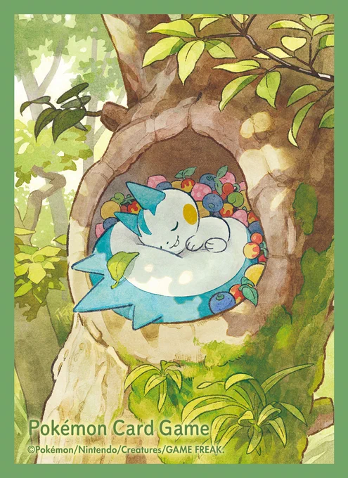 【works】 本日(8/1)発売のポケモンカードゲームデッキシールド 「パチリス」を描かせて頂きました。 たくさんのきのみに囲まれて、気持ちよさそうにお昼寝しているパチリスになります。 是非チェックしてみてください。 #ポケモンカード #ポケカ