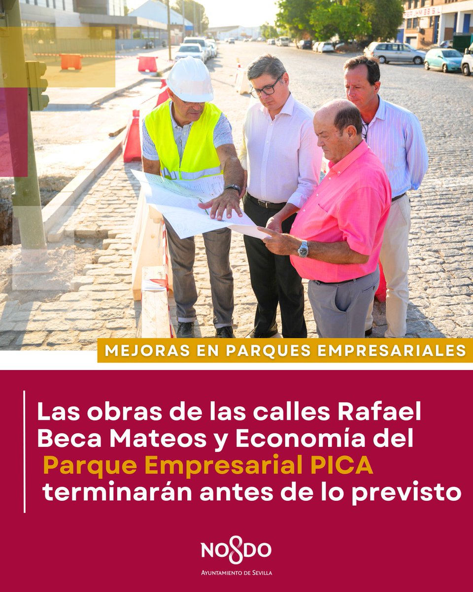 ¡Aceleramos las obras en el Parque Empresarial PICA! 🚀

Vamos a finalizar las mejoras en las calles Rafael Beca Mateos y Economía antes del plazo previsto. 🚧👷🏼‍♀️

➡️ Una inversión de 800 000 € con la que damos respuesta a una demanda tras más de 30 años.

#SevillaEstáEnMarcha
