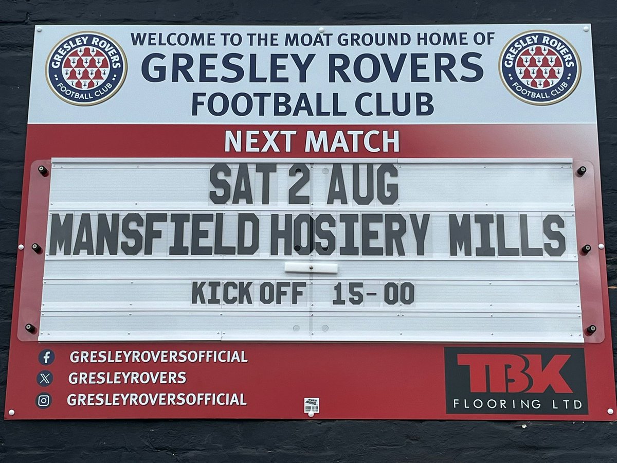 🔴RESERVES SEASON OPENER🔴

This Saturday our Reserves begin their season in the Abacus Lighting Central Midlands Alliance league!

They face Mansfield Hosiery FC at The Moat Ground It would be great to get as much support as possible to help the Reserves kick off their season!