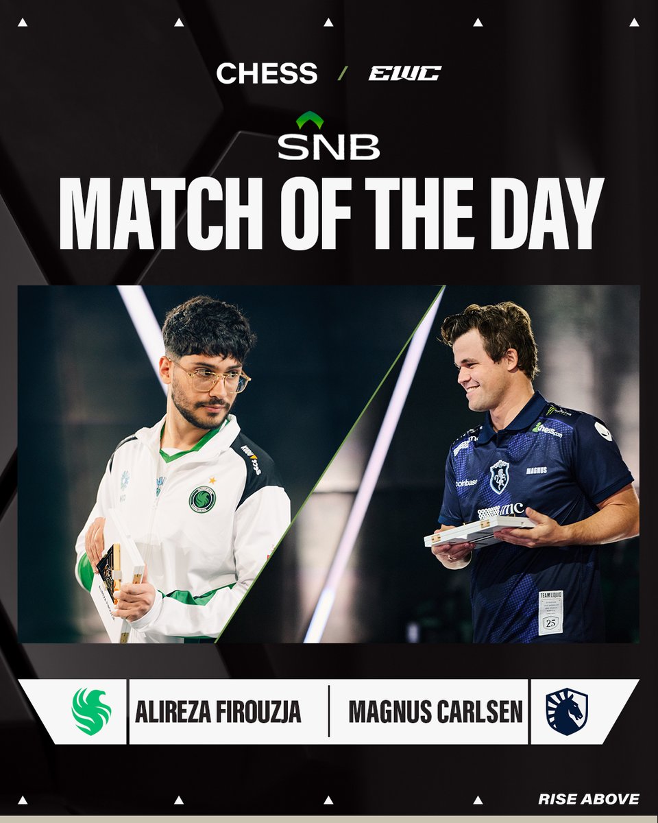 Two remain, but only one will rise above and become a Champion 🏆

Your <a href="/snbalahli/">البنك الأهلي السعودي</a> match of the day — <a href="/AlirezaFirouzja/">Alireza Firouzja</a> vs <a href="/MagnusCarlsen/">Magnus Carlsen</a>