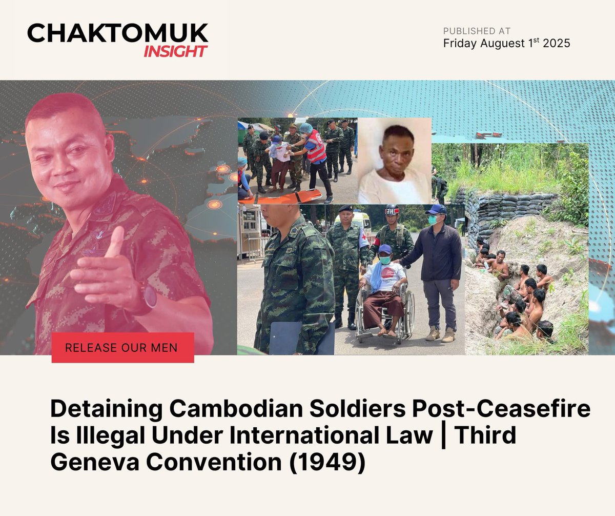 Thailand must release Cambodian soldiers who they captured post ceasefire.