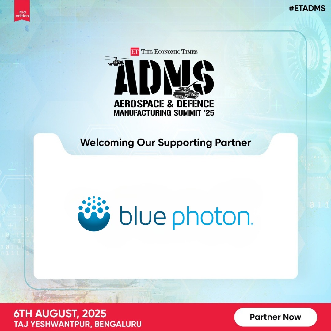We’re proud to welcome Blue Photon as a Supporting Partner at the 2nd Edition of The Economic Times Aerospace &amp; Defence Manufacturing Summit 2025.

🔗 Be part of the transformation:
…acturing.economictimes.indiatimes.com/aerospace-defe…

#ETADMS2025 #BluePhoton #SupportingPartner #AerospaceInnovation