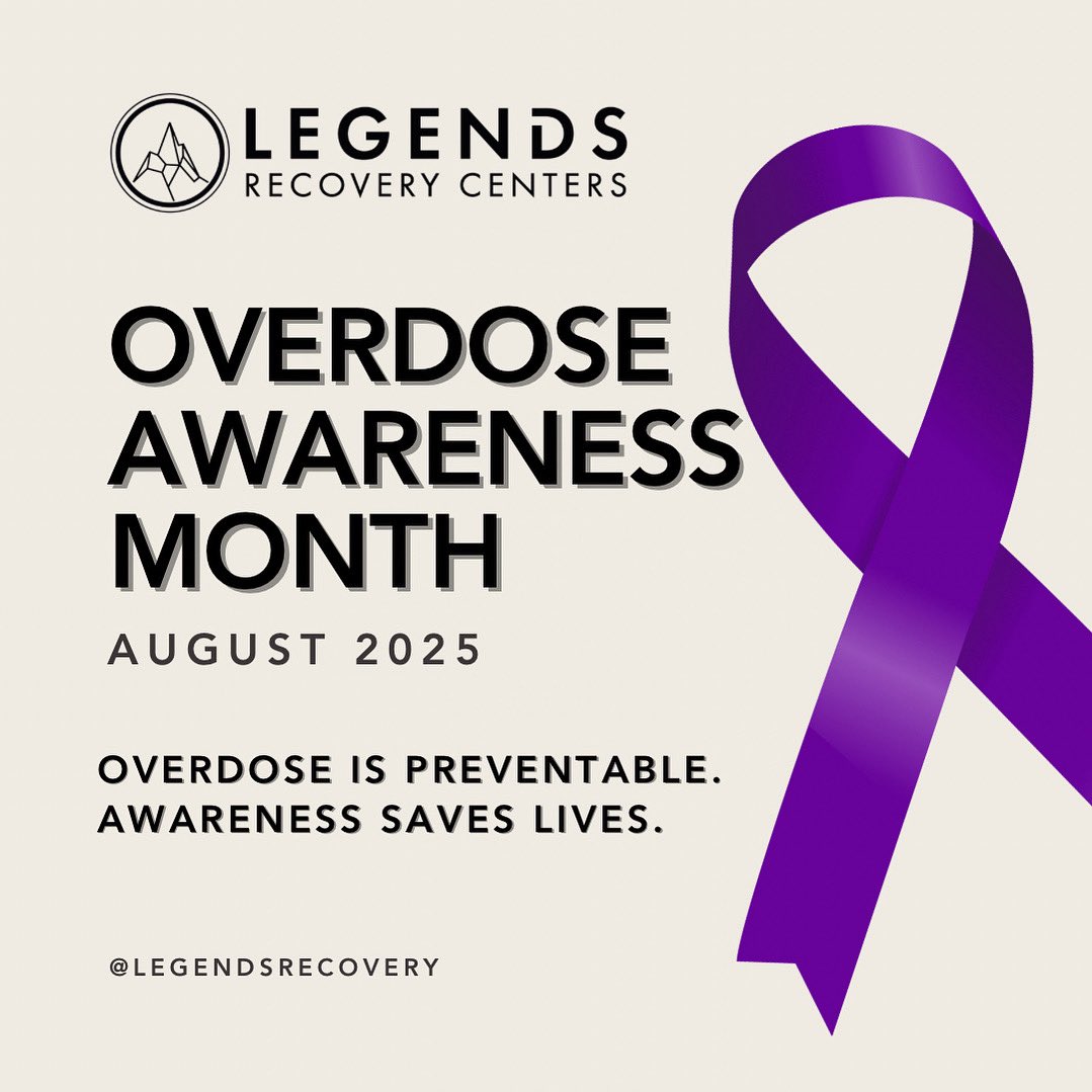 Today marks the start of Overdose Awareness Month. As we begin August, Legends Recovery Centers stands with our community to honor those we have lost, support those in recovery, and raise awareness about the ongoing overdose crisis. Let’s come together, &amp; share hope.
