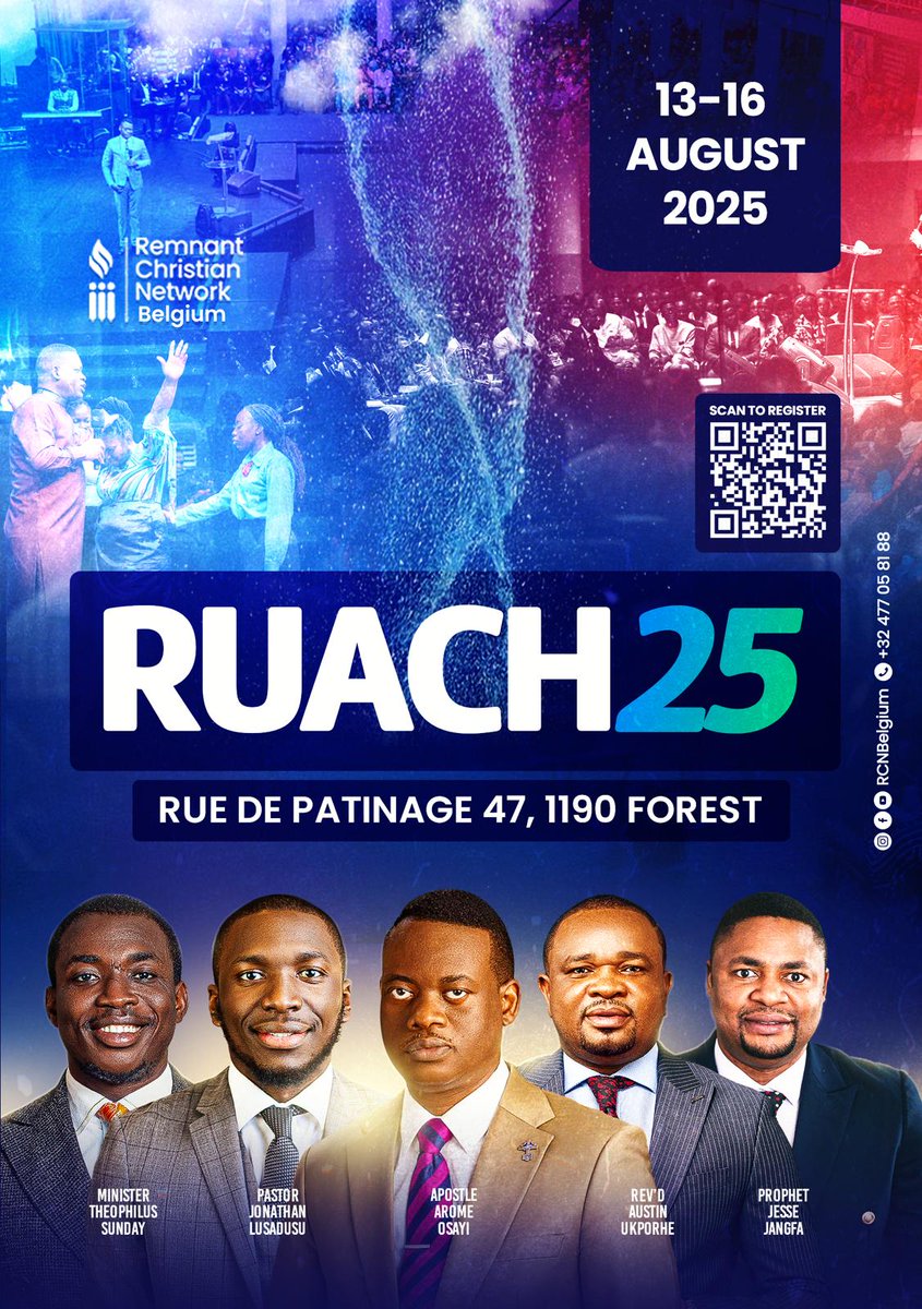 Rev Austin Ukporhe (@revaustinukporh) on Twitter photo Welcome to August - THE OVERFLOW ๐๐บ๐พ๐ฅฐ๐๏ธ. <a href="/RCNLagos/">RCN Lagos</a> clocks 10 this month. God is good ๐๐. Join us to give him praise.
Brethren in Brazil, Belgium and the Netherlands, God is doing something in your territories.
If you're in Brazil, the conference is this weekend (1st-3rd Welcome to August - THE OVERFLOW ๐๐บ๐พ๐ฅฐ๐๏ธ. <a href="/RCNLagos/">RCN Lagos</a> clocks 10 this month. God is good ๐๐. Join us to give him praise.
Brethren in Brazil, Belgium and the Netherlands, God is doing something in your territories.
If you're in Brazil, the conference is this weekend (1st-3rd