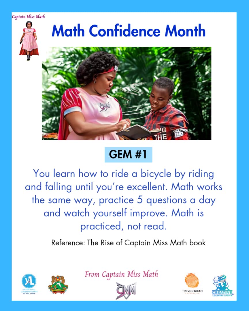 Basemera Stella Maris (@missmathtutor) on Twitter photo Math Confidence Month
Gem #1
#MakingMathMarvelous
#CaptainMissMath
#creativelearningafrica
<a href="/TrevorNoahFdn/">Trevor Noah Foundation</a> <a href="/YALINetwork/">YALI Network</a> Math Confidence Month
Gem #1
#MakingMathMarvelous
#CaptainMissMath
#creativelearningafrica
<a href="/TrevorNoahFdn/">Trevor Noah Foundation</a> <a href="/YALINetwork/">YALI Network</a>