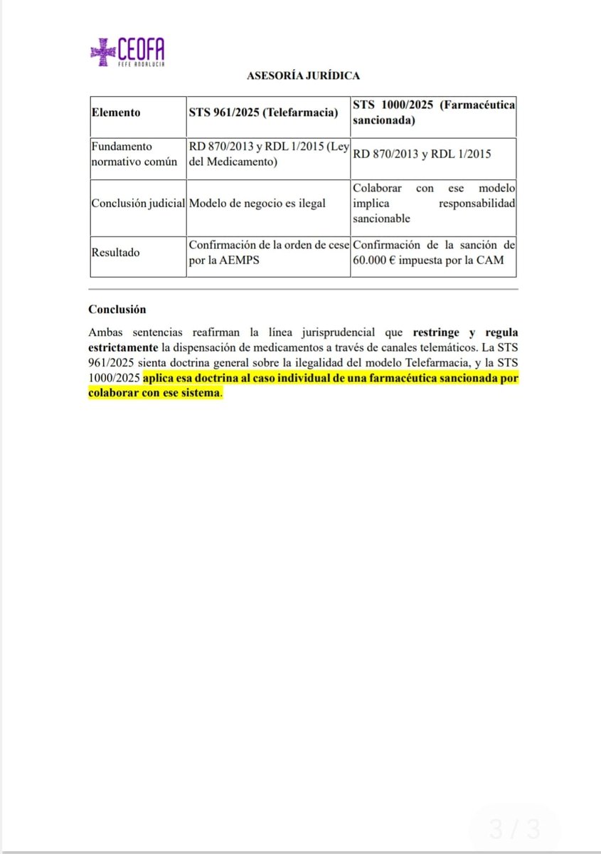 La app Telefarmacia pierde en los tribunales. En la dispensación no puede haber intermediación. La propiedad y origen de esta app debería ser investigada por los periodistas <a href="/anarosaq/">Ana Rosa Quintana</a> <a href="/okdiario/">okdiario.com</a> <a href="/EnBocaDe_Todos/">En boca de todos</a> <a href="/elconfidencial/">El Confidencial</a> <a href="/navedelmisterio/">Iker Jiménez</a> <a href="/el_pais/">EL PAÍS</a> <a href="/HerreraenCOPE/">Herrera en COPE</a> <a href="/vitoquiles/">Vito Quiles</a>