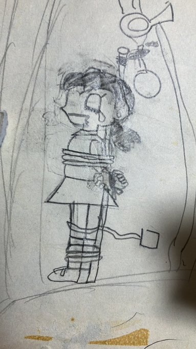 5歳の時描いてたところをお母さんに見つかって恥ずかしすぎてガチ泣きしてしもた蒸し焼きにされるしずかちゃんの絵見て