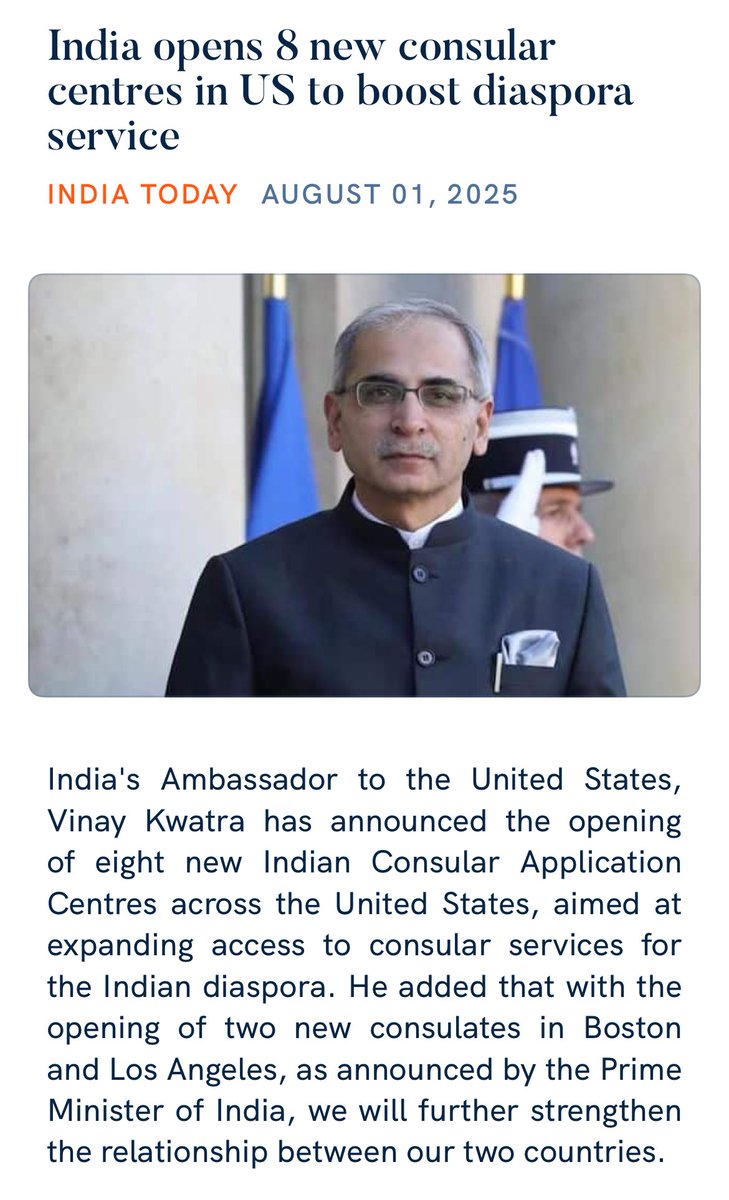 India opens 8 new consular centres in US to boost diaspora service
 indiatoday.in/world/us-news/…

via NaMo App