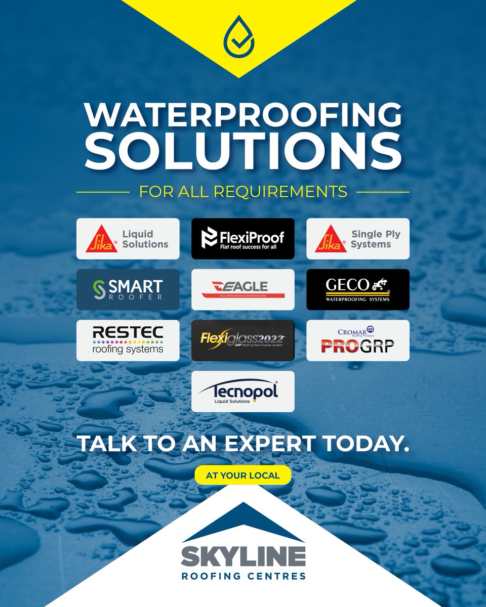 Quality you can trust, waterproofing you can rely on.

At Skyline, we source from top manufacturers to ensure long-lasting, dependable solutions for every roof.

From membranes to sealants – we’ve got everything you need for a high-quality, watertight finish.

Contact your local