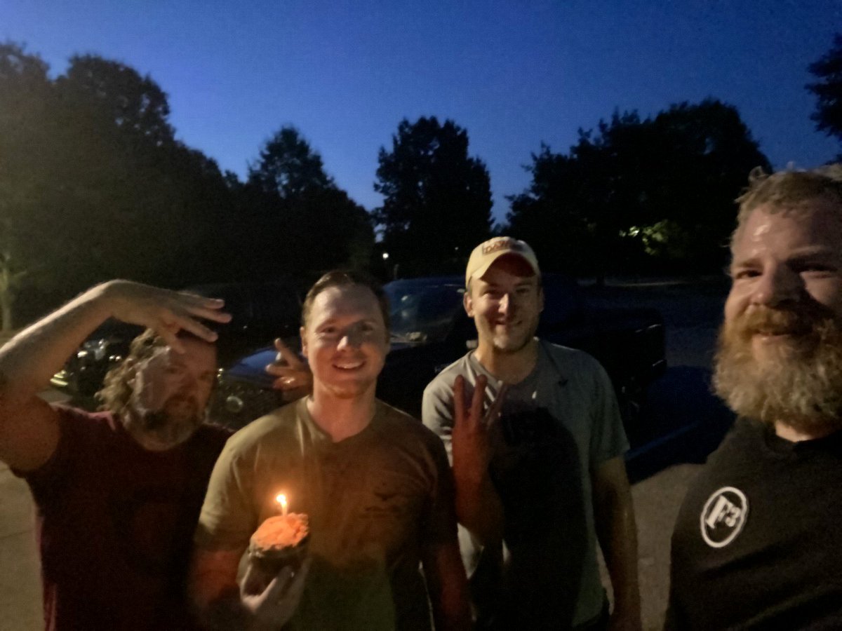 Happy Birthday to F-Stop, who led us in a "Birthday Extravaganza" beatdown—50 burpees, 60 squats, 60 big boys, and 70 merkins, plus a plank to failure and 2 miles of running. These 4 High Impact Men are the core of F3 Albany, OG's and consistent leaders for the past 2 years.🔥