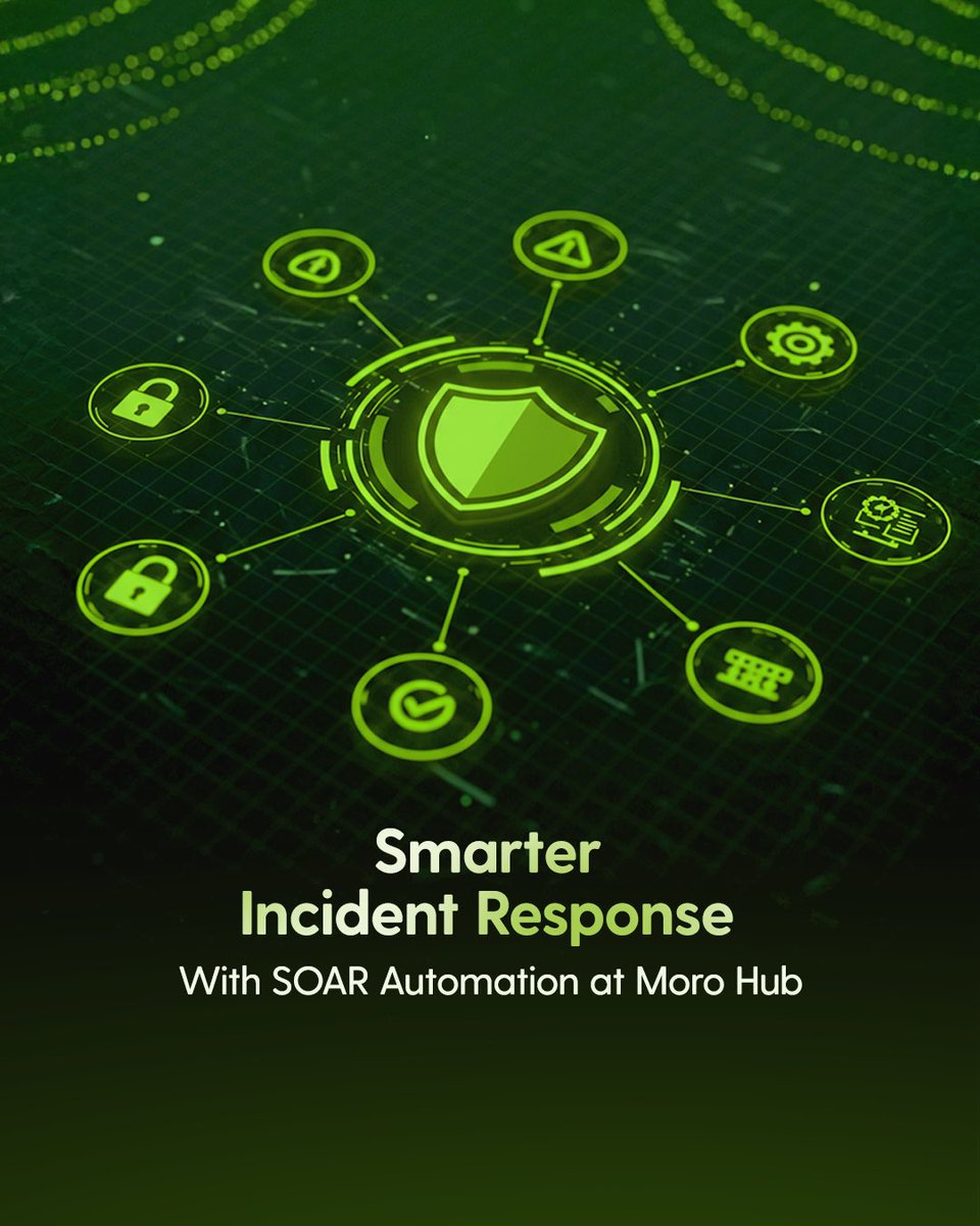 Through Security Orchestration, Automation, and Response (SOAR), #MoroHub’s #SOC can execute incident response playbooks within seconds, stopping threats before they escalate and improving overall response times.

For more: reach@morohub.com

#HubOfTheFuture #CyberSecurity #AI