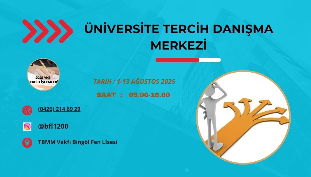 TBMM Vakfı Bingöl Fen Lisesi (@bfl121) on Twitter photo 📢 "YKS tercih sürecinde öğrencilerimize rehberlik etmek amacıyla, tercih danışmanlığı komisyonumuz mesai saatleri içerisinde hizmet vermektedir."👇
<a href="/tcmeb/">Millî Eğitim Bakanlığı</a> <a href="/bingolvaliligi/">T.C. Bingöl Valiliği</a> <a href="/bingolmem/">Bingöl MEM</a> <a href="/MustafaOzel66/">Mustafa Özel</a> <a href="/yusuf_tokus/">Yusuf TOKUŞ</a> <a href="/Orhanbugrahan/">ORHAN BUĞRAHAN</a> <a href="/avci_orhn/">Orhan Avcı</a> <a href="/halukcakan12/">HALUK ÇAKAN</a> 📢 "YKS tercih sürecinde öğrencilerimize rehberlik etmek amacıyla, tercih danışmanlığı komisyonumuz mesai saatleri içerisinde hizmet vermektedir."👇
<a href="/tcmeb/">Millî Eğitim Bakanlığı</a> <a href="/bingolvaliligi/">T.C. Bingöl Valiliği</a> <a href="/bingolmem/">Bingöl MEM</a> <a href="/MustafaOzel66/">Mustafa Özel</a> <a href="/yusuf_tokus/">Yusuf TOKUŞ</a> <a href="/Orhanbugrahan/">ORHAN BUĞRAHAN</a> <a href="/avci_orhn/">Orhan Avcı</a> <a href="/halukcakan12/">HALUK ÇAKAN</a>