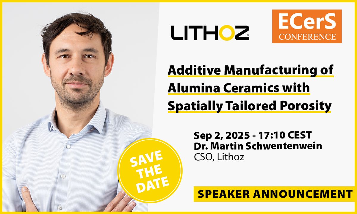 LithozAustria's tweet photo. Our CSO, Dr. Martin Schwentenwein, will be speaking at this yearโs ECerS conference. His presentation,ย will explore new approaches in #ceramic #3Dprinting, focusing on how porosity can be controlled during fabrication to meet specific performance needs.
#lithoz https://t.co/1dgwfBE7zi