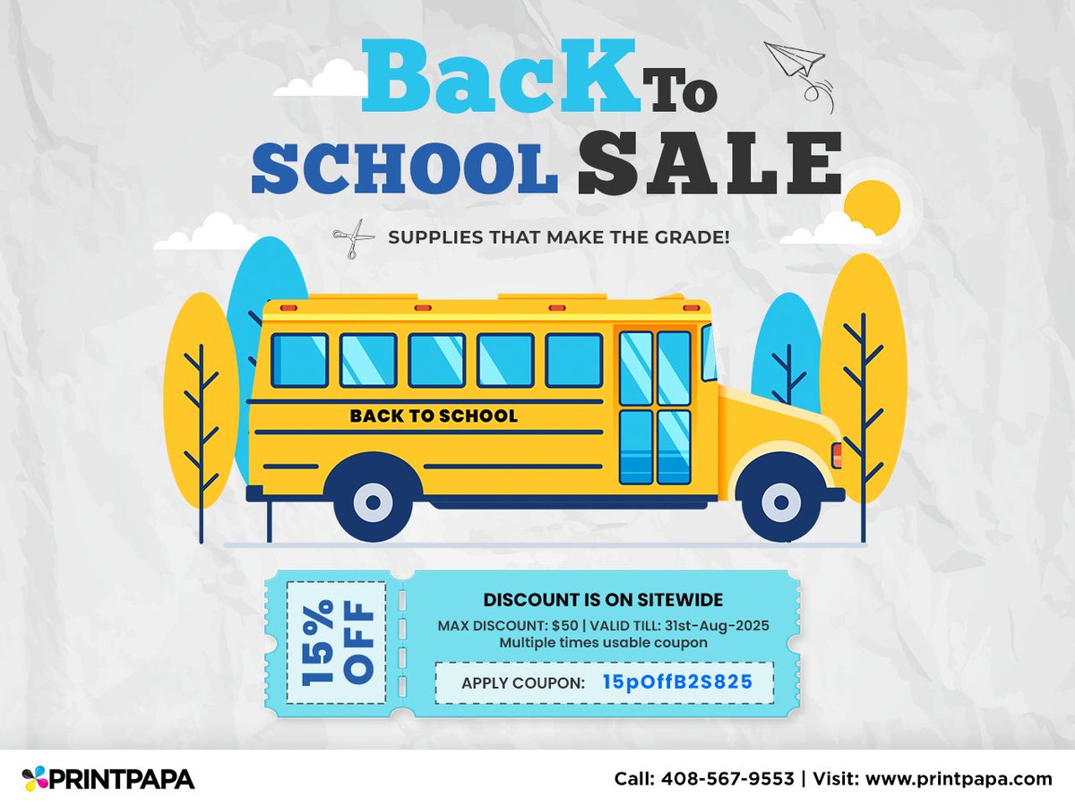 printpapa's tweet image. Back to School just got better. Save 15% sitewide on all your printing needs. Use code 15pOffB2S825 at checkout. Stock up now and start the year strong with PrintPapa.

Order Now: printpapa.com/eshop/pc/deal.…

#BackToSchool #15PercentOff #SchoolSupplies #ClassroomEssentials #PrintPapa