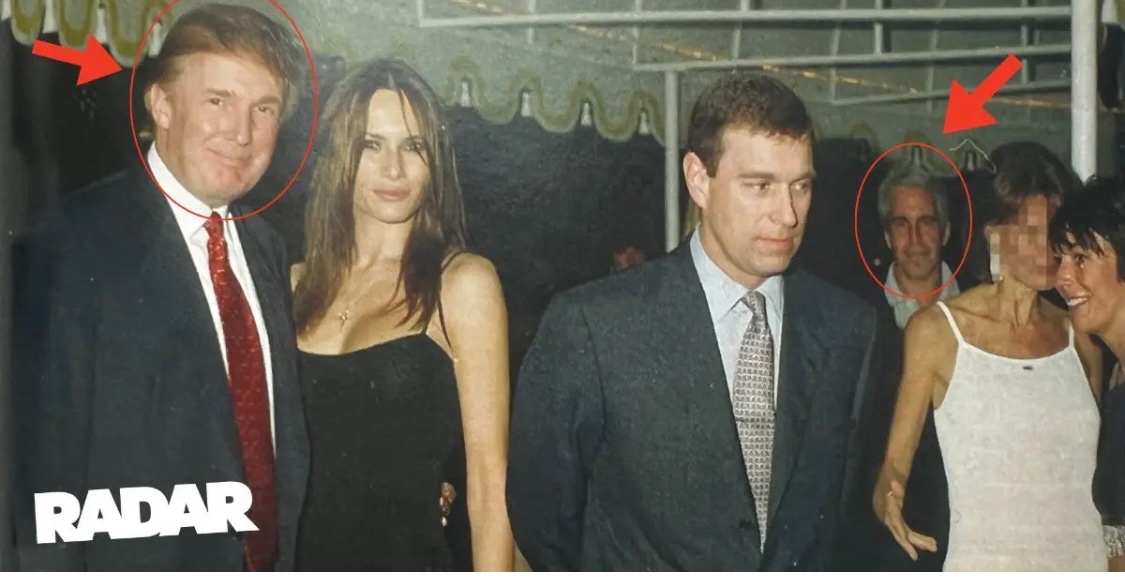 From Mar-a-Lago in 2000 —long after Trump said he banned Epstein ‘for stealing his girls.’ Here is the crew with Prince Andrew …