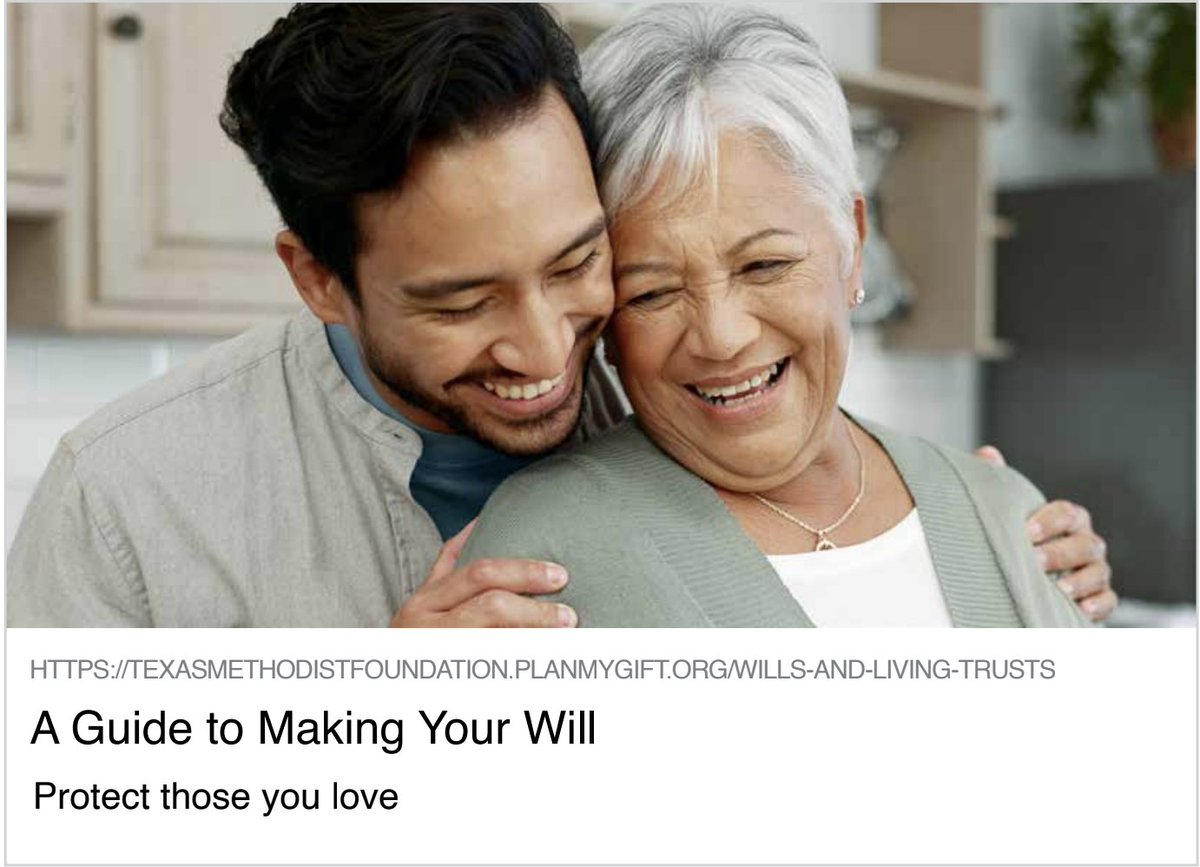 Give yourself and your loved ones immediate peace of mind. Use our FREE resource to establish a plan for your will today. It’s a safe, secure way to establish your legacy. …xasmethodistfoundation.planmygift.org/wills-and-livi…