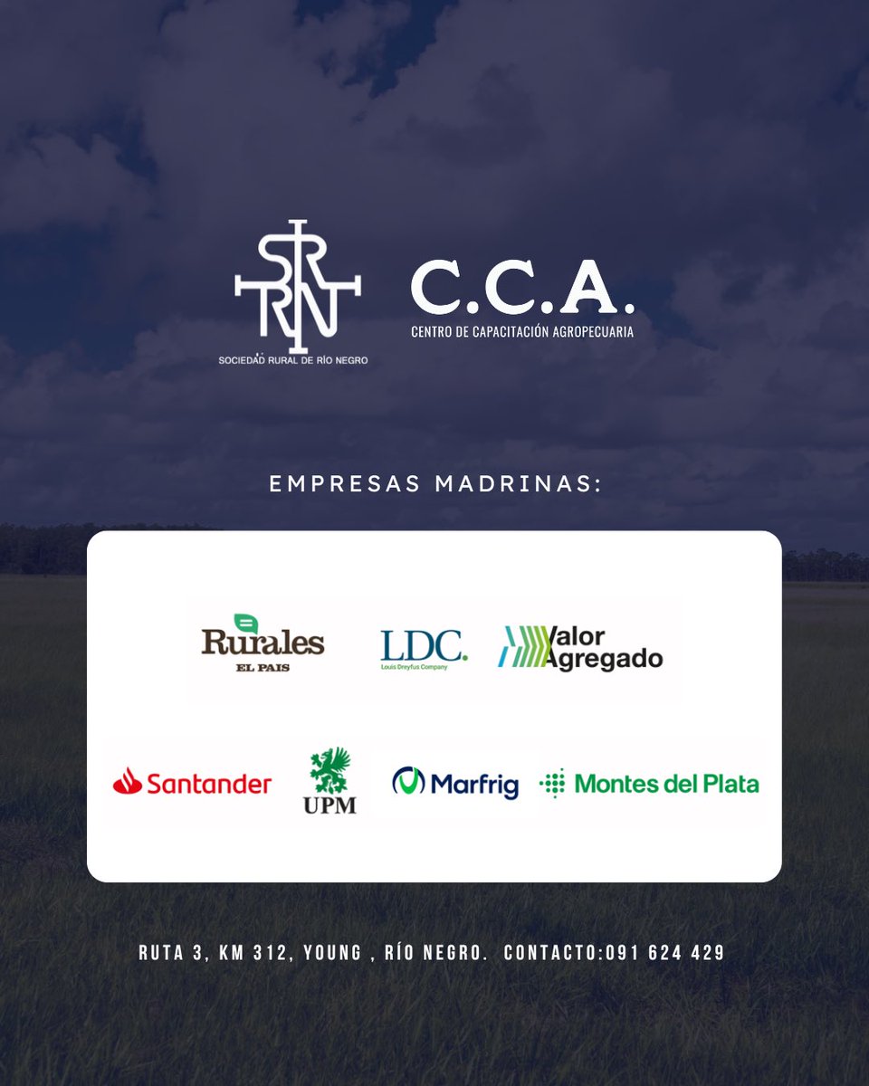 AGOSTO RECARGADO 🔋🔋🔋

👉🏻Muchas actividades en el Centro de Capacitación Agropecuaria 🚀 <a href="/RuralRioNegro/">Sociedad Rural de Río Negro</a> 

¿Querés saber más?

Contactanos:
👉091 624 429
📧administracio@sociedadruralrn.com.uy

¡Los esperamos!
