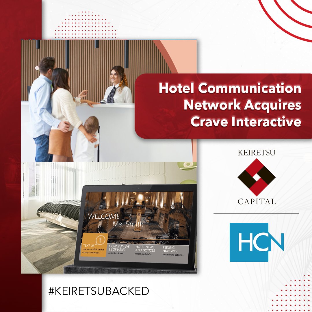 #KeiretsuBacked Hotel Communication Network (HCN) acquires UK-based Crave Interactive to expand its AI-driven guest engagement tech across more luxury hotels globally — strengthening its foothold in the high-end hospitality market.