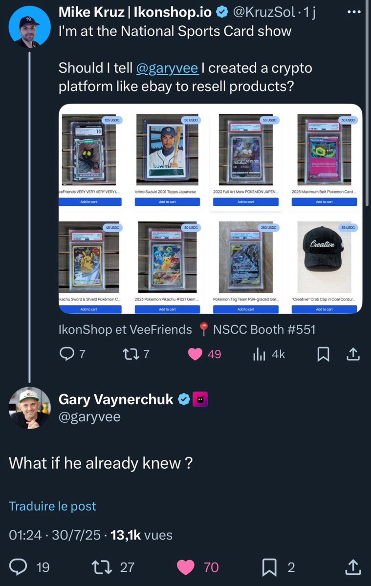 Benji (@mostly_yogi) on Twitter photo <a href="/Nic_Wenzel_1/">Nicholas Wenzel</a> as one of your roles in the Believe ecosystem is to stay on top of the markets and showcase founders making big strides itβs quite disappointing to see $ikon going unnoticed.
<a href="/garyvee/">Gary Vaynerchuk</a> recently recognized the founder <a href="/KruzSol/">Mike Kruz | Ikonshop.io ποΈ</a> and after many tags to <a href="/pasternak/">Ben Pasternak</a> and <a href="/Nic_Wenzel_1/">Nicholas Wenzel</a> as one of your roles in the Believe ecosystem is to stay on top of the markets and showcase founders making big strides itβs quite disappointing to see $ikon going unnoticed.
<a href="/garyvee/">Gary Vaynerchuk</a> recently recognized the founder <a href="/KruzSol/">Mike Kruz | Ikonshop.io ποΈ</a> and after many tags to <a href="/pasternak/">Ben Pasternak</a> and