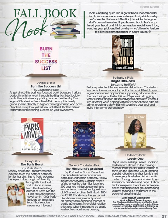 Delighted to see Katherine Scott Crawford's The Miniaturist's Assistant as the Charleston Book Pick in <a href="/CharlestonWomen/">Charleston Women</a> this week!!! Congrats, Katie! read.charlestonwomen.com/charleston-wom…