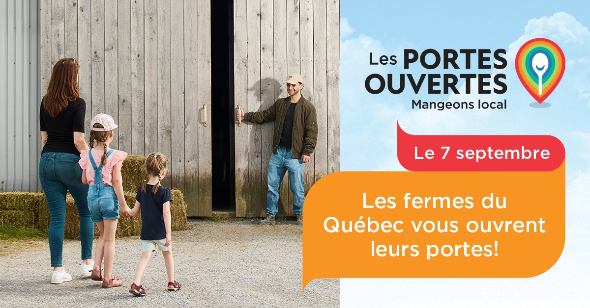 À mettre à votre agenda le 7 septembre les Portes ouvertes Mangeons local avec notre partenaire OR <a href="/upaqc/">UPA</a>  (UPA) tous les détails ici: lnkd.in/emf4p7_6
