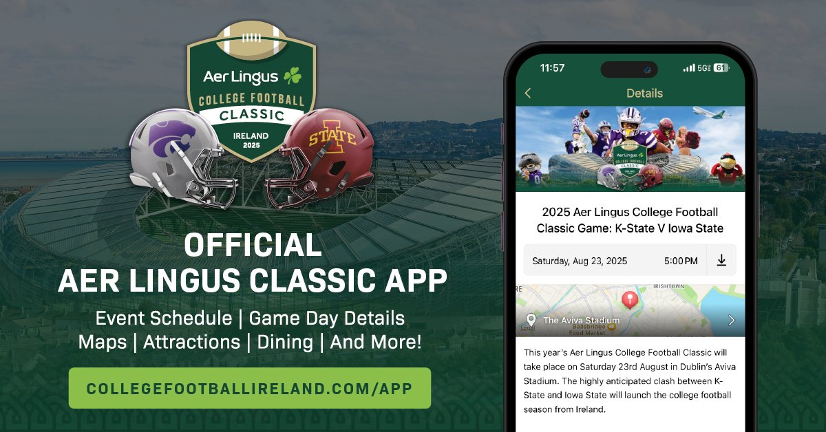 Cyclone Club (@cyclone_club) on Twitter photo Cyclone Club members going to Ireland!๐จ
We are 2 weeks away from kickoff in Dublin! You need the official game app for the 2025 <a href="/cfbireland/">Aer Lingus College Football Classic</a>! The app includes all things Ireland, schedule of events, valuable game day information and more!
Download here: bit.ly/4lcHtxe Cyclone Club members going to Ireland!๐จ
We are 2 weeks away from kickoff in Dublin! You need the official game app for the 2025 <a href="/cfbireland/">Aer Lingus College Football Classic</a>! The app includes all things Ireland, schedule of events, valuable game day information and more!
Download here: bit.ly/4lcHtxe