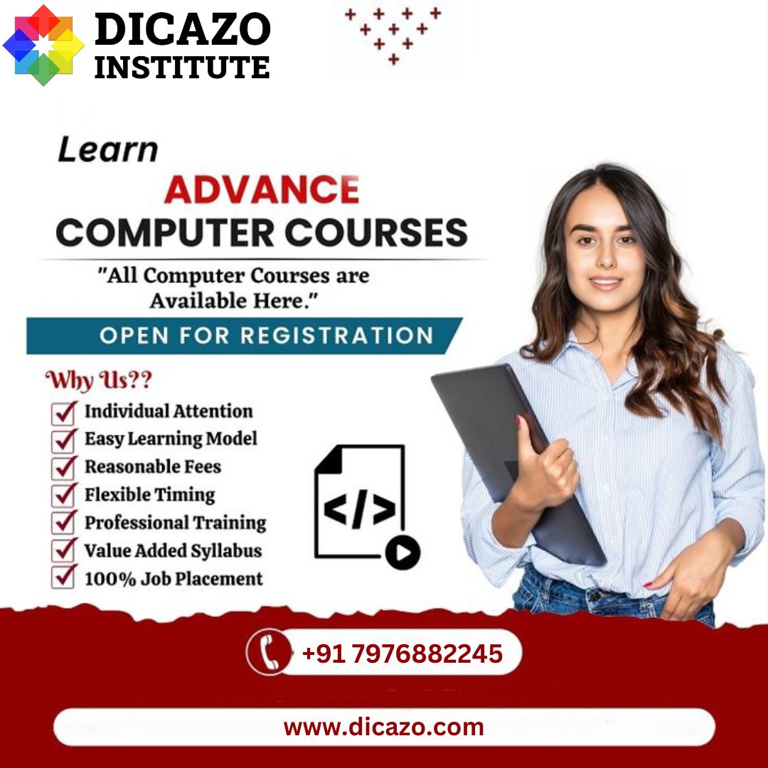 dicazoinfo's tweet image. 💻✨ Boost Your Career with Advance Computer Courses!
Master in-demand skills with personalized training at Dicazo Institute – where success begins! 🚀

📞 +91 7976882245 | 🌐 dicazo.com

#ComputerCourses #AdvanceComputerTraining #LearnComputerSkills #DicazoInstitute