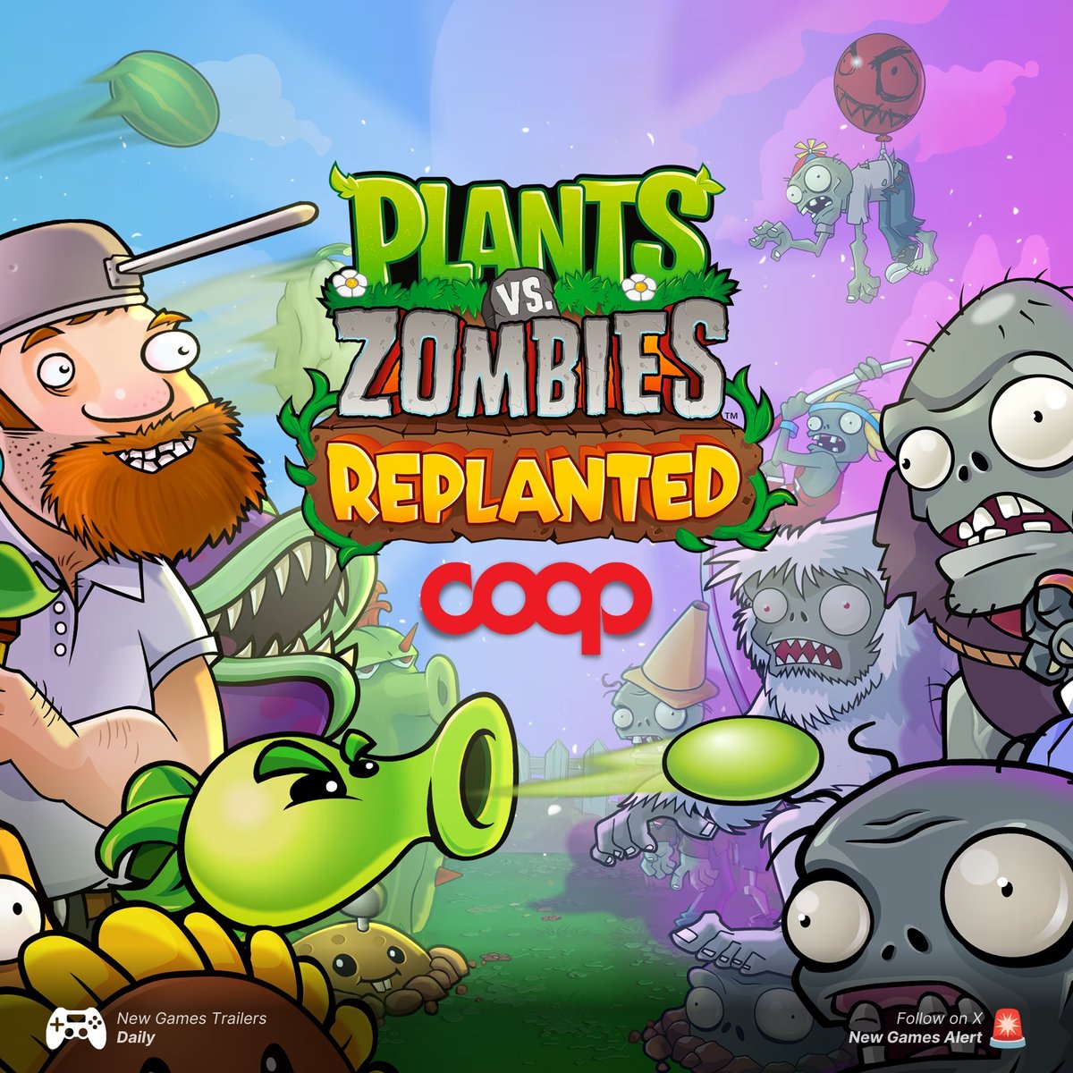 TheGamesAlert's tweet photo. 🌱DOUBLE THE PLANTS, DOUBLE THE CHAOS!🧟

Plants vs. Zombies: Replanted is bringing back the iconic tower defense battles but now you can team up for local coop!
