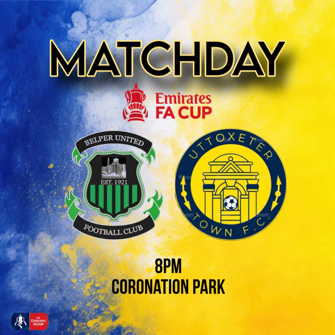 🎟️ 𝗠𝗔𝗧𝗖𝗛𝗗𝗔𝗬 | 𝗙𝗔 𝗖𝗨𝗣

We’re on the road to take on Belper United this evening!
A big opportunity to make our mark and book a place in the next round. 👊🏆

#UTFC | #OurTown | #WeAreUttoxeter 🟡🔵