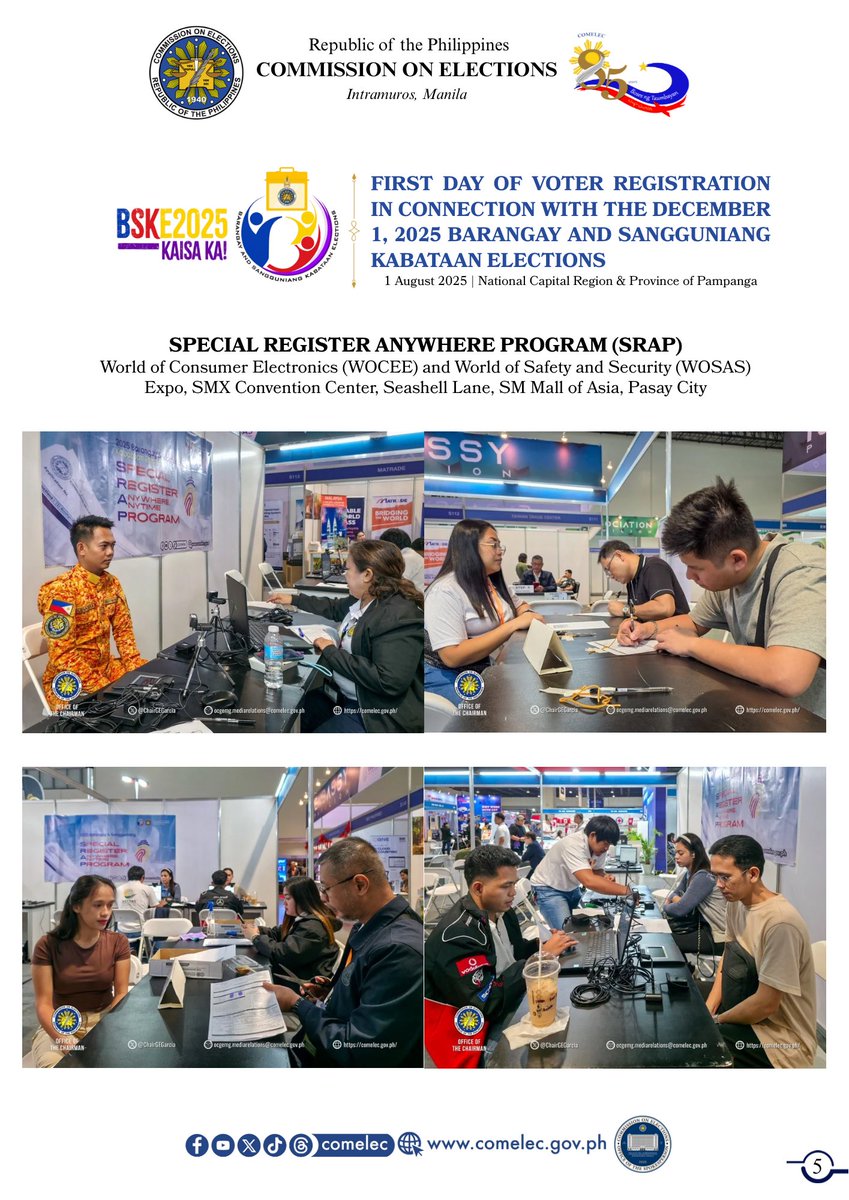 COMELEC's tweet image. 2/2

#COMELEC
#COMELECStatement
#2025BSKE
#VoterRegistration