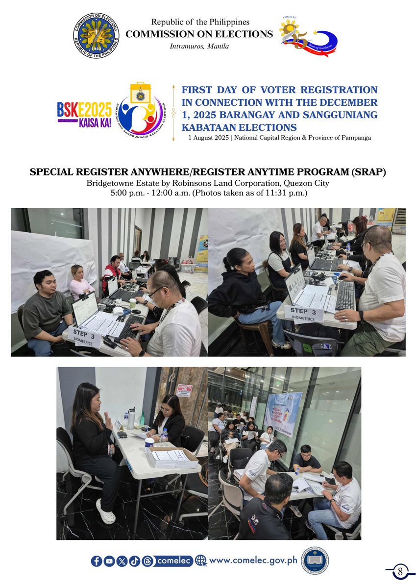 COMELEC's tweet image. 2/2

#COMELEC
#COMELECStatement
#2025BSKE
#VoterRegistration