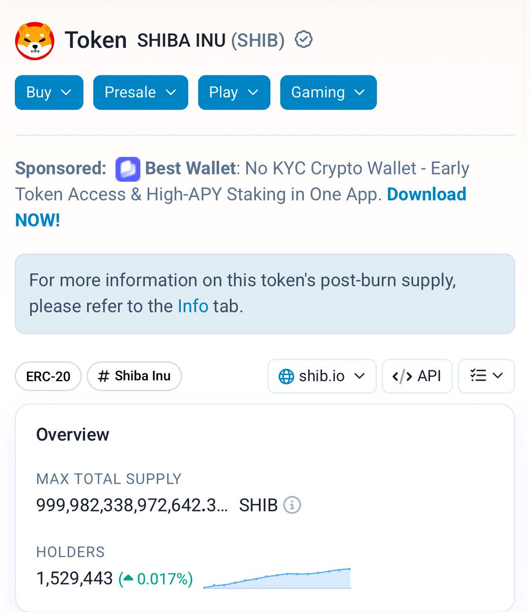 🎉 SHIB turns 5 today.

$SHIB continues to grow. 1,529,443 holders.  A new all-time high. Again.

After all the ups and downs one thing never changed. We continue to add new holders.

That’s what matters. The community.